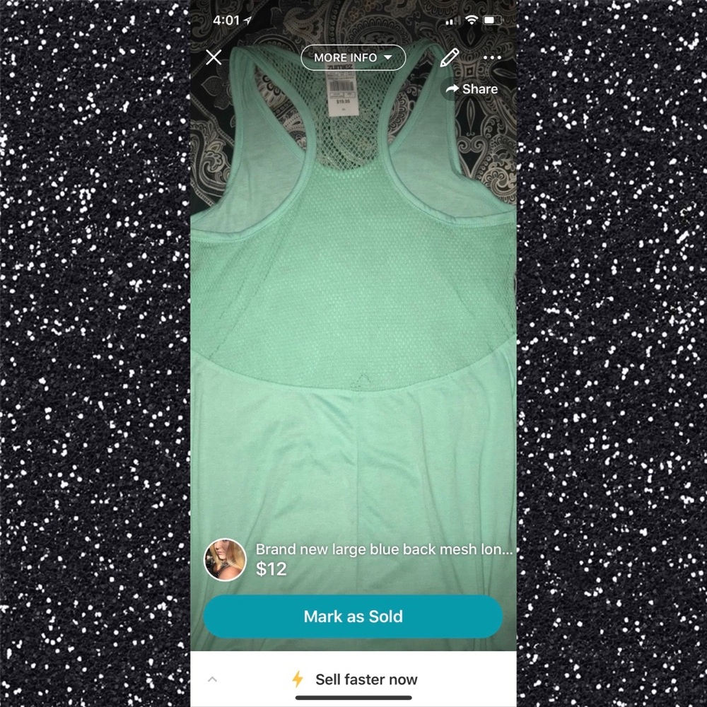 Brand New Large Blue Mesh Tank with Tags